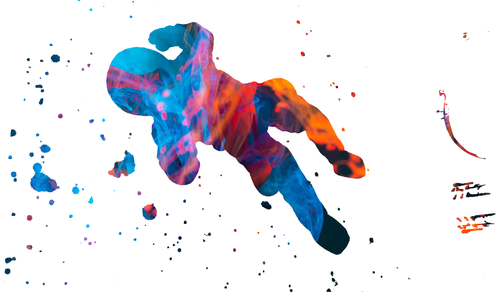 Abstract blue, violet, and orange illustration